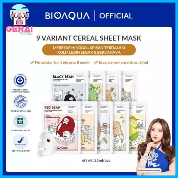 Masker Wajah Bioaqua Cereal Sheetmask Series 25ml Original Masker