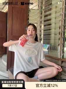 Mushroom Light Round Neck Casual T Shirt