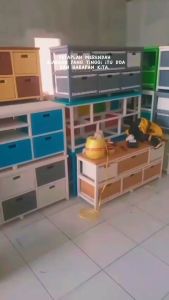 Rak Laci Bufet TV 32 inci Minimalis Rotan Sintetis Laci 2 Datar Modern Serbaguna