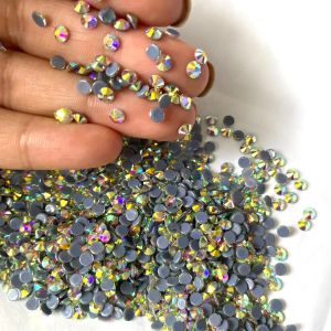 Crystal Clear AB Hotfix Rhinestones Glass Strass Hot Fix Rhinestones For Nail Art Garment Fabric Decoretions