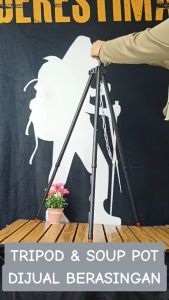 UtanKing™ 4.2L Cooking Pot Camping Aluminium Tripod Hanging Outdoor Campfire Support Bonfire Stand Periuk Cookware