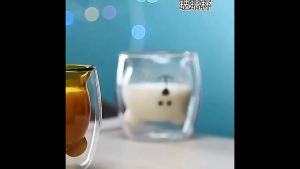 Nexlent Creative Cute Bear Double-layer Mug Coffee Milk Glass Lady Cute Gift Cup Christmas gift