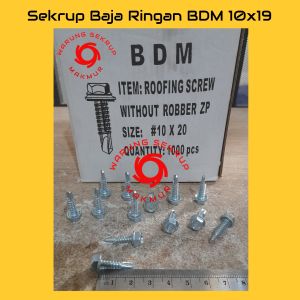(50 pcs) Sekrup Roofing Putih #10x19 / Baut Baja Ringan 2CM