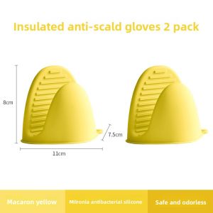 Thickened Silicone Heat Resistant Gloves Non Slip Oven Mitts Microwave Safe Kitchen Gloves for Baking Cooking