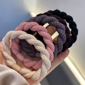 Handmade Woven Twisted Thick Hair Band Basic All-Matching Hair Rope High Elasticity Hair Band Mori Style Headband Hair Accessories Women