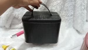 Pouch Make Up Wanita Beauty Case Tas Kosmetik Croco Travel Organizer Tempat Alat Rias Kulit Sintetis