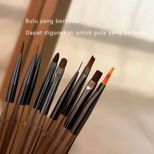 NAIL BRUSH PREMIUM 1 Set KOMPLIT BEST SELLER/ japanese nail art kuas / 1Set 9pcs NLSM Nail Art Brush premium
