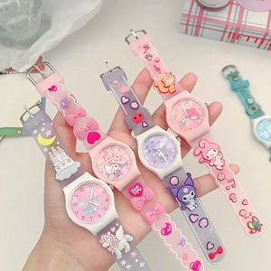 Jam Tangan Sanrio 3D Set Kado Jam Anak Analog Karakter Melody Kuromi Cinamoroll Silicon