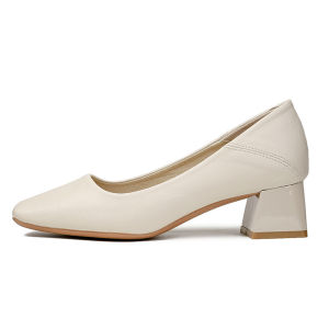 รองเท้าส้นสูงขนาดใหญ่สําหรับเท้าอวบ รองเท้าทํางานสบาย รองเท้าเดินทาง ไขมัน MM รองเท้าเดี่ยว ส้นหนา ไม่เหนื่อย