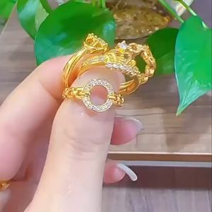 LXY แหวนแบบมีลวดลาย แหวนชุบทองเหมือนแท้100% งานคุณภาพดี ผ่านการชุบด้วยเครื่องไฟฟ้าที่ทันสมัย ทนทานและใช้งานได้นาน มีกล่องบรรจุสีแดง