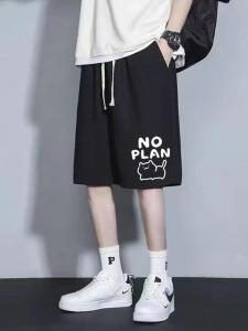 Casual Loose Mens Shorts Summer Trendy Brand Student Boys mid Waist Large Size Teenagers Sports Five-Quarter Length Pants