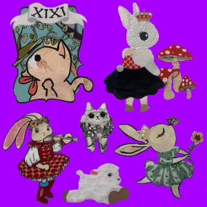 Embroidered Animal Patch DIY Hand Sewn Clothing Decorations for T-Shirts Hoodies Sheep Cloth Repair Stickers Cat Rabbit Designs