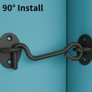 Barn Door Latch Door Lock Sliding Door Lock Eye Latch Hook Cabin Window Hook with Screws 75mm