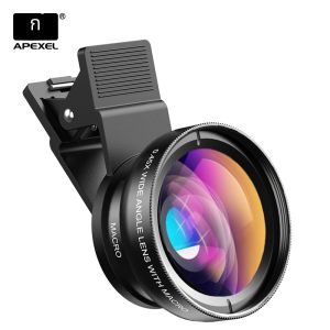 APEXEL ชุดเลนส์โทรศัพท์ 0.45x มุมกว้างและ 12.5x Macro Micro เลนส์ HD กล้อง Lentes สําหรับ iPhone 6S 7 Xiaomi โทรศัพท์มือถือเพิ่มเติม