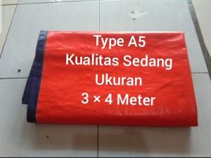 terpal plastik type A5 ukuran 3 × 4 meter