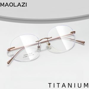 Maolazi thời trang thoải mái Kính Retro Titanium Vòng không có Vành kính mắt quang học kính mắt theo toa khung Nam Nữ 231604wk
