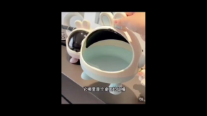 OHHDEER  Kotak Simpanan Meja Comel Dengan Penutup Gelongsor 🐰 Cute Bunny Desktop Storage Box with Lid