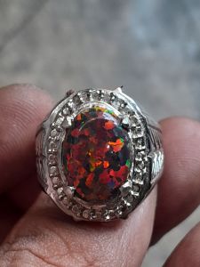 cincin batu kalimaya hitam black opal  australi full jarong siang malam