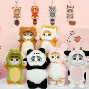 25CM Mofusand Kawaii Cos Cat Cute Cosplay Animals Cat Shark Cat Plush Doll And Shark Cat Plush Doll Keychain