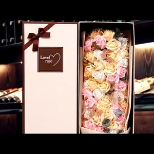 METECH 19pcs Artificial Rose Flower Soap Bouquet valentine gift box rose flower Birthday flower Gift