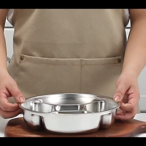 304 Stainless Steel Five-Compartment Round Plate | Fruit Snack Side Dish Food Preparation Tray Pinggan Bulat 五格圆形盘