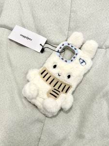 Cute Plush Scarf Miffy Rabbit Design Phone Case for  14 13 Female 15 pro Teenage Girl 16 pro Max 17 pro Max Digital Accessories
