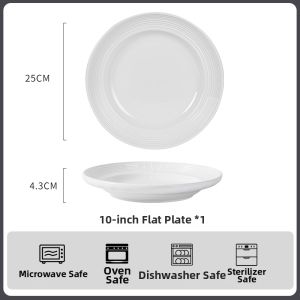 Elegant Glazed Undercolor Ceramic Dinner Plate