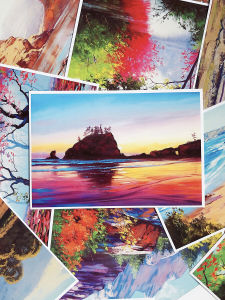 Art Studio Copying Card Floral Animal Oil Acrylic Painting Creative Trend Basic Pack Watercolor Acrylic Painting Reference Card