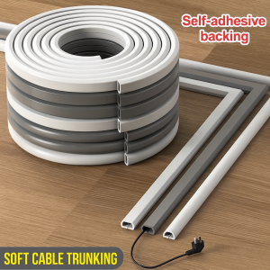 3-5M PVC Self Adhesive Cable Cover Durable Floor Protection Bar Wall Wire Protector Anti Collision