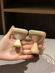 French Beautiful High Heel Two-Way Sandals Women Summer Versatile Fairy Wind One-Strap 3-Cm Little Heel Fashionable Flat Sandals