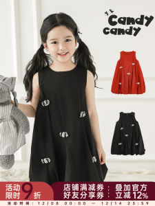 Sweet Cute Breathable Candy Vest Skirt Dress for Girls Summer Season Casual Style Floral Print Midi Dress No Sleeve Floral Print