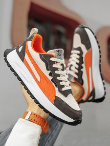 Putian Mens Shoes Summer New Style Sports Casual Dad Shoes Thick Bottom Anti-slip Trendy Shoes Shock Absorption Laced round Toe