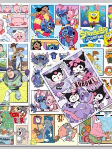 Cartoon Animation Stickers Waterproof Graffiti Notes Bookmarks Decorative Sticker for Notebook Travel Journal Mobile Phone Case Luggage Tablet PC Water Cup