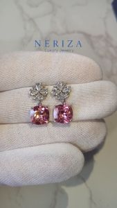 Neriza Jewelry/ ต่างหูออกงานเพชรสังเคราะห์ ประกายเทียบเท่าเพชรแท้ NE096