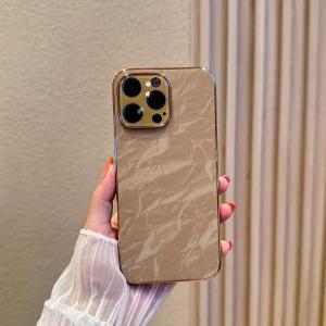 Khaki Snow Mountain Velvet Phone Case for iPhone 16 pro Max New Popular Apple 15 plus with Built-In Lens Film 14 pro Anti-Fall Case 13 PM Protection Cover 12 Fingerprint Resistance