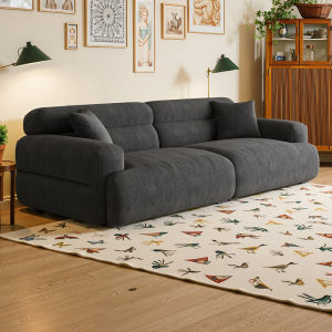 RUFEI | Government Subsidy Creamy Style Round Sofa Living Room Small Apartment Straight Row