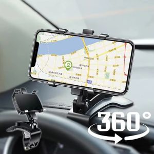 Car Mobile Phone Holder 360 Rotation Dash Board Easy Clip Mount Stand Universal GPS Navigation Bracket For iPhone Xiaomi Samsung