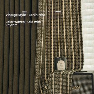 Vintage Retro Style Full Blackout Chenille Curtain