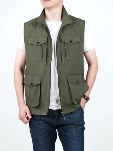 Áo Ghi Lê Chụp Ảnh Ngoài Trời Áo Ghi Lê Nam Cỡ Lớn Rộng Rãi Thanh Niên Trung Niên Nhiều Túi Mẫu Mới Áo Khoác Công Sở