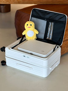 20-Inch Front Opening Luggage Carry-On Suitcase New Side Opening Travel Bag 24-Inch Silent Brake Wheels PC Handle Suitcase