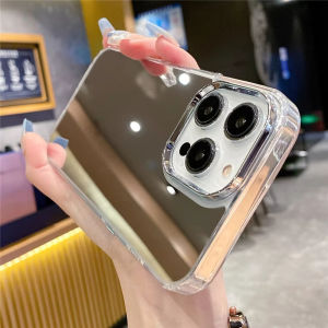 Luxury Make UP Mirror Phone Case For iPhone 17 Pro Max 16 13 14 15 11 12 Air 17promax 16Promax 15promax Shockproof Funda Coque