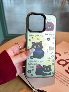 Cartoon Tomato Kitten Design Phone Case Suitable for Samsung S30 Ultra S25 Plus S24 FE S23 FE S22 Pro S21 Advanced New Style with Rope Anti Drop and Seismic TPU Soft Shell