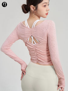 Womens Yoga Top Casual Loose Lightweight Long Sleeve Running Fitness Suit T-Shirt Cover up Four Seasons Polyester