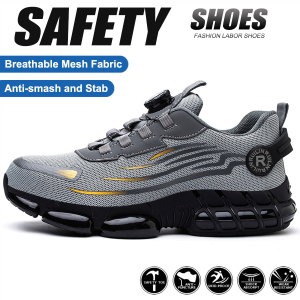 Indestructible Steel Toe Safety Shoes Non Slip Work Shoes Men Lightweight Abrasion Resistant Anti-Puncture Mens Safety Boots