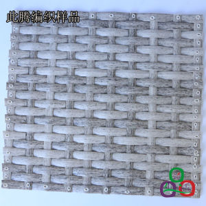 Gray White Gradient Color Flat Woven Furniture Repair Balcony Chair Handheld Basket Flower Pot Plastic Wicker Home Decor