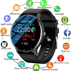 LIGE Fashion Smart Watches For Men Full Touch Screen Heart Rate Blood Pressure Multifunctional Sport Waterproof Watches Women For Android IOS +Box