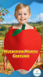 Nutrition Month Apple / Mansanas Cosplay Costume For Kids School Events Costume V2
