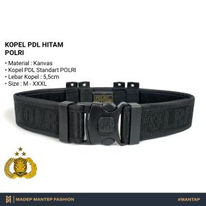Kopel PDL POLRI BRIMOB Kopel Jatah Polri Hitam Sabuk PDL POLRI Tactical Kopel Security Satpam MMF