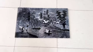 Bộ tranh sơn mài 4 tấm - Đồng Quê - Size 50x80 cm/ Nghệ Thuật- Độc Đáo