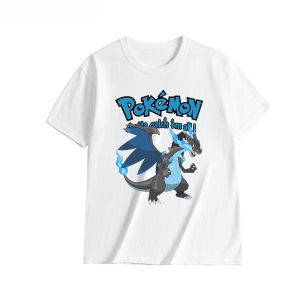 Bandai | Boys Summer Cotton T-Shirt 2026 Pokémon Theme Bulbasaur Graphic Casual Harajuku Style Short-Sleeved Slim-Fit Breathable